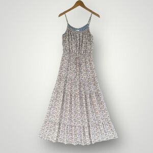 Sienna Sky Blue and White Floral Maxi Sundress